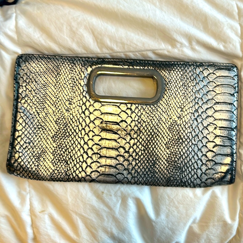 Snake skin clutch
